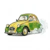 Illustration de la 2CV de Zencontrole, la mascotte de ce controle technique lavallois.